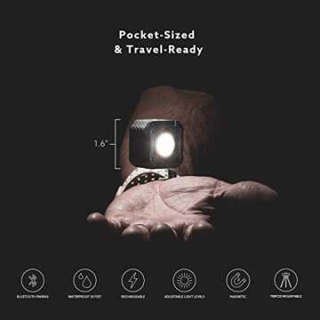 Lume Cube AIR Magnetic LED Light for Photo, Video, and Content Creation, Waterproof On-Camera LED for Sony, Canon, Nikon, Panasonic, Fuji, Smartphone, GoPro…