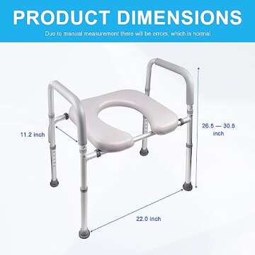 Hotodeal Toilet Seat Risers for Seniors, Heavy Duty Raised Toilet Seat with Handles - 300lb Capacity...