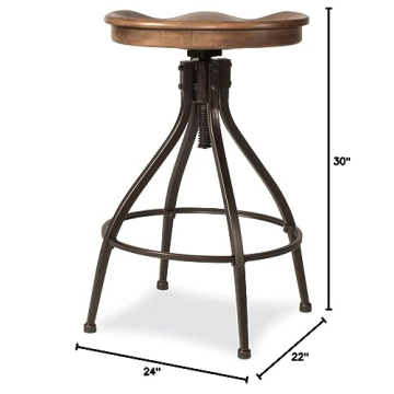 Hillsdale Worland Swivel Adjustable Bar Stool for Comfort