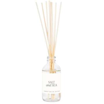 Sweet Water Decor Salt and Sea Reed Diffuser Set - Sea Salt, Citrus, Musk, and Amber Summer Scented Diffuser - Scent Diffusers for Home, Long Lasting Fragrance, Made in the USA