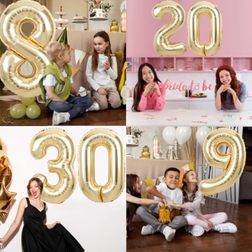 Stunning 40 Inch White Gold Number 3 Balloon for Parties