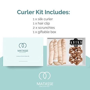 MATASSE Silk Heatless Hair Curler Set for Effortless Curls