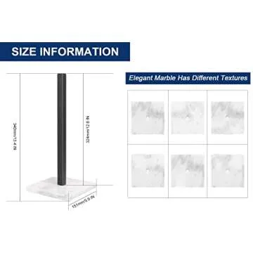 NearMoon Standing Paper Towel Holder with Marble Base - Elegant Kitchen & Bathroom Accessory