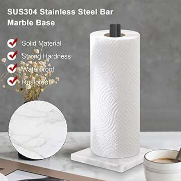 NearMoon Paper Towel Holder with Marble Base - Stylish & Functional