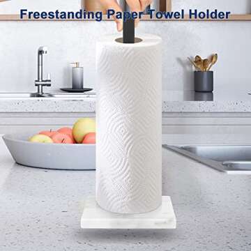 NearMoon Paper Towel Holder with Marble Base - Stylish & Functional