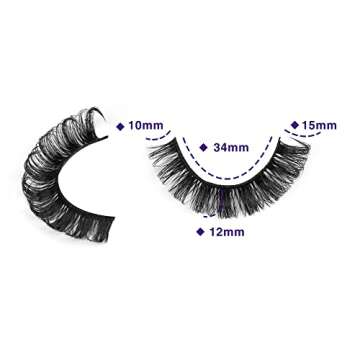 wiwoseo False Eyelashes Russian Strip Lashes D Curly Faux Mink Lashes Wispy Fluffy Volume Russian Lashes 3D Effect Fake Eyelashes 10 Pairs Pack