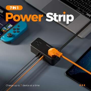 Tessan Multi Plug Outlet Splitter 4 3 Compact Power Strip