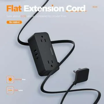 Tessan Multi Plug Outlet Splitter 4 3 Compact Power Strip