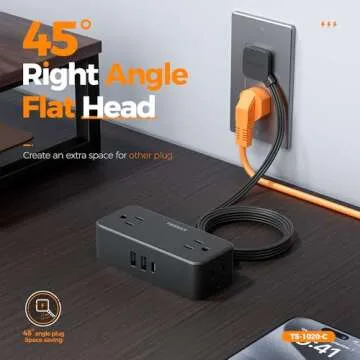 Tessan Multi Plug Outlet Splitter 4 3 Compact Power Strip