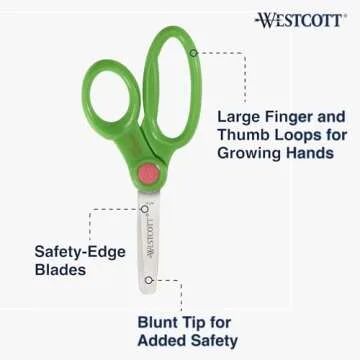 Westcott School Scissor Caddy and 5-Inch Blunt Safety Scissors for Kids, Assorted, 24 Pack (14756)