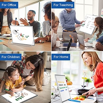 Double-Sided Magnetic Whiteboard with Stand 10 Markers
