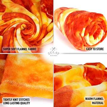 Zulay (60 Inch) Giant Pepperoni Pizza Blanket - Novelty Big Pizza Blanket Adult and Kids - Premium S...
