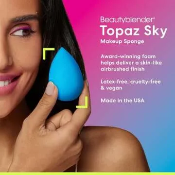 Beautyblender® | Topaz Sky Beauty Blender Makeup Sponge, Super-Soft Foam Easily Blends Foundations, Powders & Creams, Made in USA, Reusable, Washable, Streak Free Application, Vegan, Cruelty Free