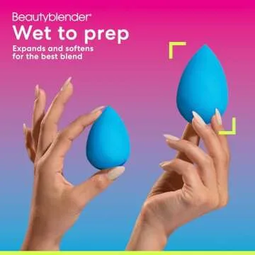 Beautyblender® | Topaz Sky Beauty Blender Makeup Sponge, Super-Soft Foam Easily Blends Foundations, Powders & Creams, Made in USA, Reusable, Washable, Streak Free Application, Vegan, Cruelty Free