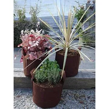 Best Root Pouch 7 Gallon (10 Pack) Fabric POTS and Grow Bags from MAUI MIKE'S.Soft POTS Have Sewn Handles for Easy Moving Grow Bigger and Healthier Tomatoes,Herbs and Veggies.