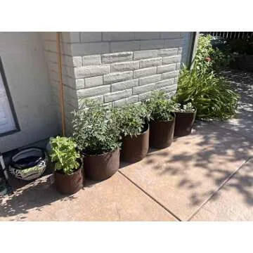 Best Root Pouch 7 Gallon (10 Pack) Fabric POTS and Grow Bags from MAUI MIKE'S.Soft POTS Have Sewn Handles for Easy Moving Grow Bigger and Healthier Tomatoes,Herbs and Veggies.