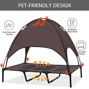 Niubya Elevated Dog Bed with Canopy for All Pets
