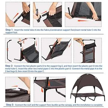 Niubya Elevated Dog Bed with Canopy for All Pets