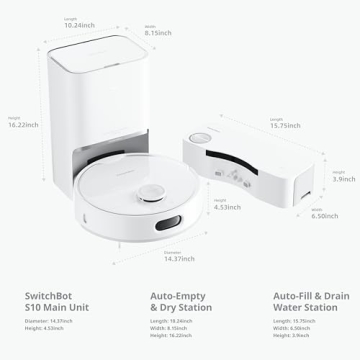 SwitchBot S10 Vacuum and Mop, Self Draining, 6500Pa