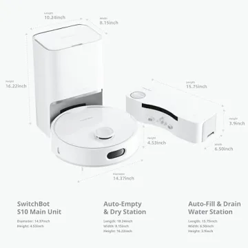 SwitchBot S10 Vacuum and Mop, Self Draining, 6500Pa