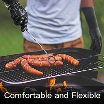 AngLink BBQ Grill Gloves for Extreme Heat Resistance