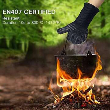 AngLink BBQ Grill Gloves for Extreme Heat Resistance