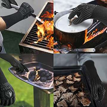 AngLink BBQ Grill Gloves for Extreme Heat Resistance