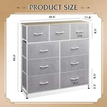WLIVE Fabric 9-Drawer Dresser for Stylish Organization