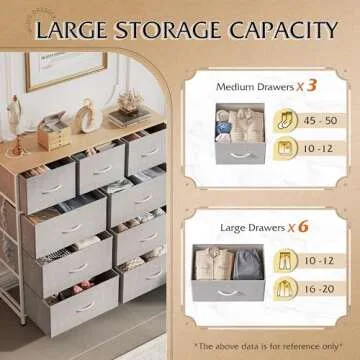 WLIVE Fabric 9-Drawer Dresser for Stylish Organization