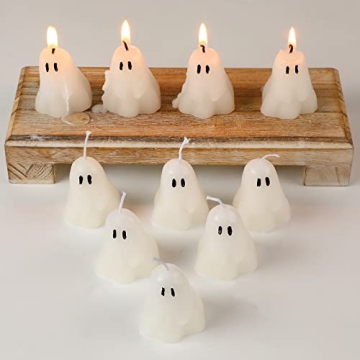 Charming 10 Piece Halloween Ghost Candles for Spooky Festivities
