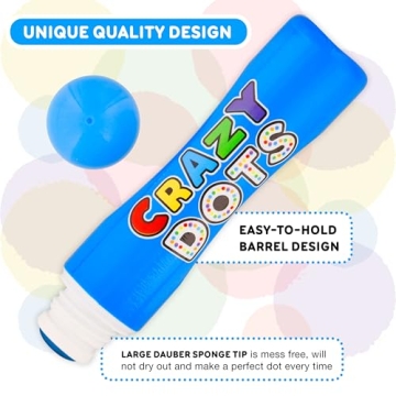 U.S. Art Supply Crazy Dot Markers for Toddlers & Kids 8 Colors - Washable Art Markers Dot Paint Markers Kids Toddler Art Supplies, Easy Grip, Mess-Free, Non-Toxic Bingo Dabbers Painting
