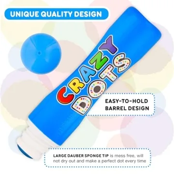 U.S. Art Supply Crazy Dot Markers for Toddlers & Kids 8 Colors - Washable Art Markers Dot Paint Markers Kids Toddler Art Supplies, Easy Grip, Mess-Free, Non-Toxic Bingo Dabbers Painting