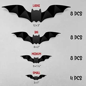 CRIO Halloween 3D Bats Decorations for Spooky Festivities
