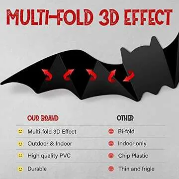 CRIO Halloween 3D Bats Decorations for Spooky Festivities