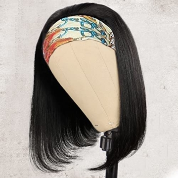 AISI Bob Headband Wig for Women - 100% Human Hair, Easy Wear