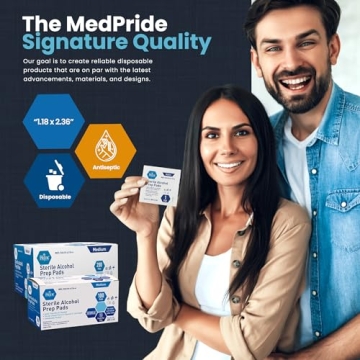 Medpride Alcohol Prep Pads, Sterile Wipes Pack of 200