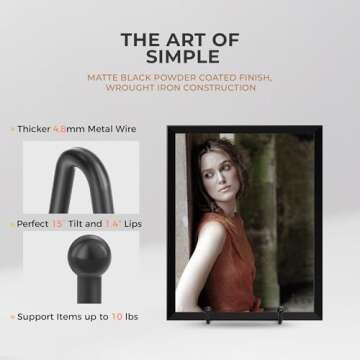 TR-LIFE Plate Stands for Display - 6 Inch Stand + Metal Frame holder stand Picture, Decorative Plate, Book, Photo Easel (2 Pack)