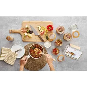 Le Parfait Super Jar, Canning Jars, 250mL French Glass Canning Jar w/Round Body, Glass Jars w/Airtight Lid, Canning Jars Wide Mouth, Glass Jar w/Lid, Clear Jars, Clear Glass Jars (8oz/Half Pint, 4 pk)