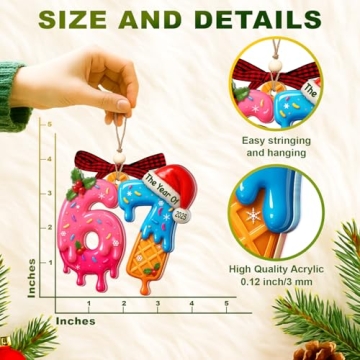 67 Ornament - 6 7 Christmas Ornaments For Tree - Funny Christmas Ornaments for Kids, Teens, Girls, B...