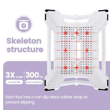 ACSTEP 9 Inch Folding Step Stool 300 LB Capacity Non Slip Foot Stool with Handle Plastic Foldable St...