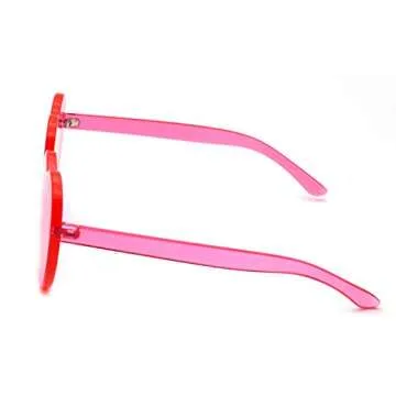 JUSLINK Love Heart Shaped Sunglasses for Women(Pink)