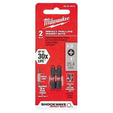 Milwaukee SHOCKWAVE Phillips 3 x 1 in. L Impact Duty Screwdriver Bit Steel 2 pc.