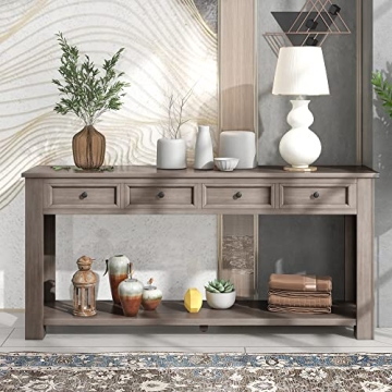 Stylish 63" Console Table with 4 Drawers for Home Decor