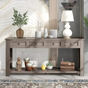 Stylish 63" Console Table with 4 Drawers for Home Decor