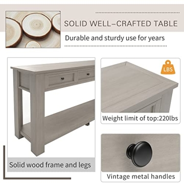 Stylish 63" Console Table with 4 Drawers for Home Decor