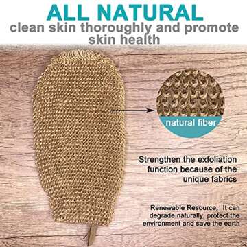 2 Pack Natural Hemp Exfoliating Gloves | Eco-Friendly Deep Cleansing Mitts
