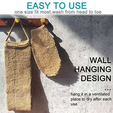 Natural Exfoliating Hemp Glove Mitts - Eco-Friendly Bath Scrub