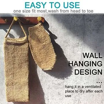 Natural Exfoliating Hemp Glove Mitts - Eco-Friendly Bath Scrub