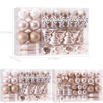 Sea Team 77-Pack Shatterproof Christmas Ornaments Set
