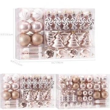 Sea Team 77-Pack Shatterproof Christmas Ornaments Set